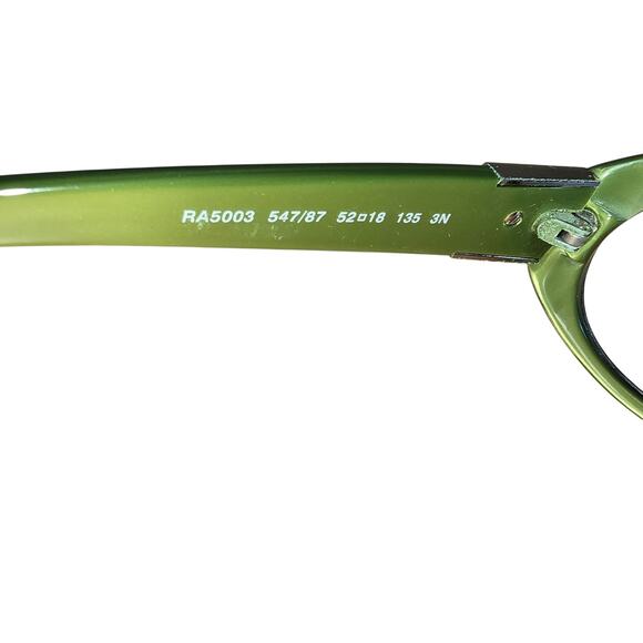 Ralph Lauren Green Acetate Oval Fly Wrap Glasses RA5003 547/87 52 18 135 3N - Picture 3 of 4